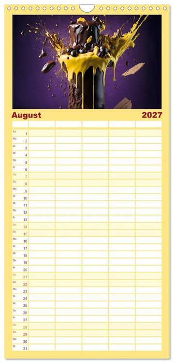 Produktbild: Familienplaner 2027 - Tortenschlacht - s&uuml;&szlig;e Versuchung mit 5 Spalten (Wandkalender, 21 x 45 cm) CALVENDO