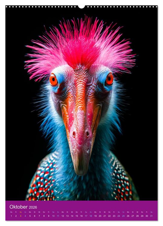 Produktbild: Neon-Evolution - Fluoreszierende Fantasietiere der KI-Welt (hochwertiger Premium Wandkalender 2026 DIN A2 hoch), Kunstdruck in Hochglanz