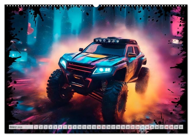 Produktbild: Coole KI-generierte OFF-ROAD-WAGEN (Wandkalender 2026 DIN A2 quer), CALVENDO Monatskalender