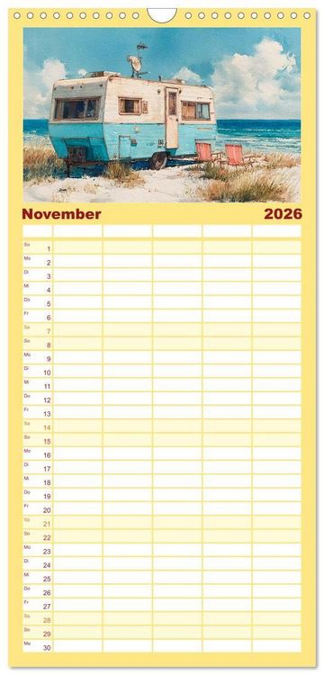 Produktbild: Familienplaner 2026 - Caravanesque mit 5 Spalten (Wandkalender, 21 x 45 cm) CALVENDO