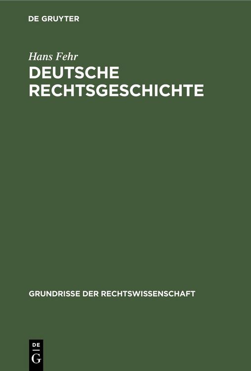 Produktbild: Deutsche Rechtsgeschichte