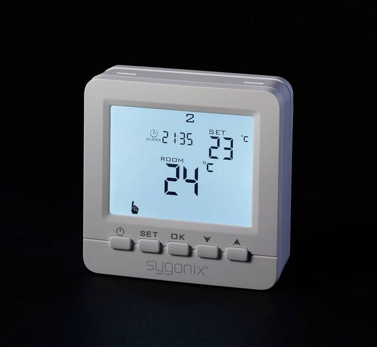 Produktbild: Sygonix SY-6805680 SY02B05RF Funk-Raumthermostat Aufputz Wochenprogramm 1St.