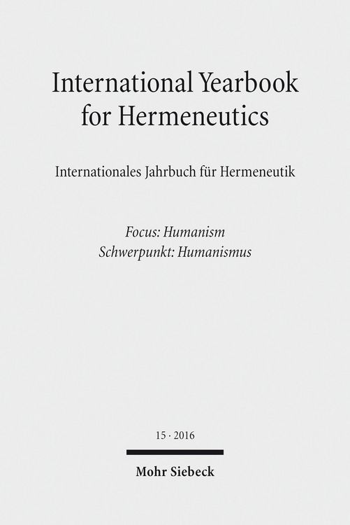 Produktbild: International Yearbook for Hermeneutics / Internationales Jahrbuch f&uuml;r Hermeneutik