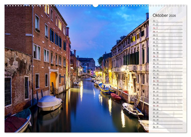 Produktbild: Venedig - Stille Momente (hochwertiger Premium Wandkalender 2026 DIN A2 quer), Kunstdruck in Hochglanz