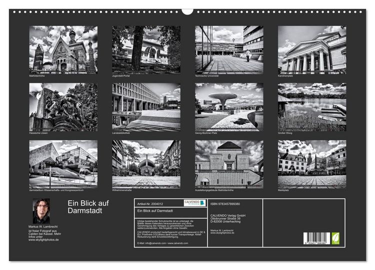 Produktbild: Ein Blick auf Darmstadt (Wandkalender 2026 DIN A2 quer), CALVENDO Monatskalender