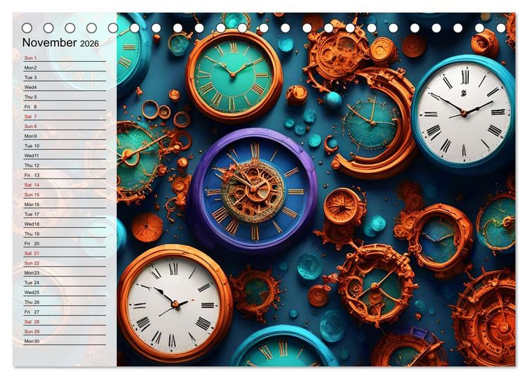 Produktbild: The abstract world of timepiece (Desk Calendar 2026 DIN A5 landscape), CALVENDO 12 Month DeskCalendar