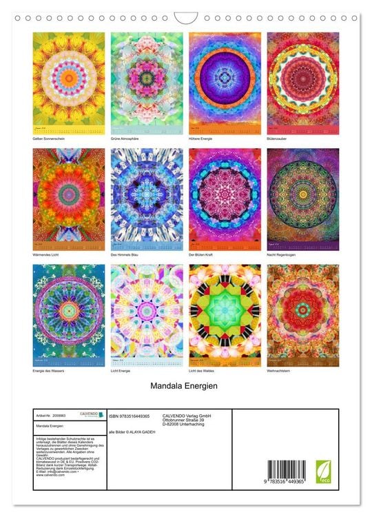 Produktbild: Mandala Energien (Wandkalender 2026 DIN A3 hoch), CALVENDO Monatskalender