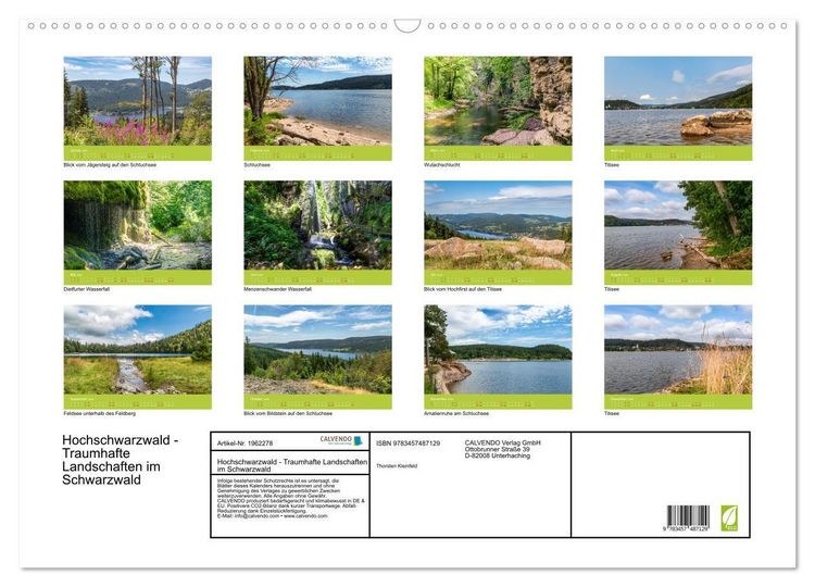 Produktbild: Hochschwarzwald - Traumhafte Landschaften im Schwarzwald (Wandkalender 2026 DIN A2 quer), CALVENDO Monatskalender