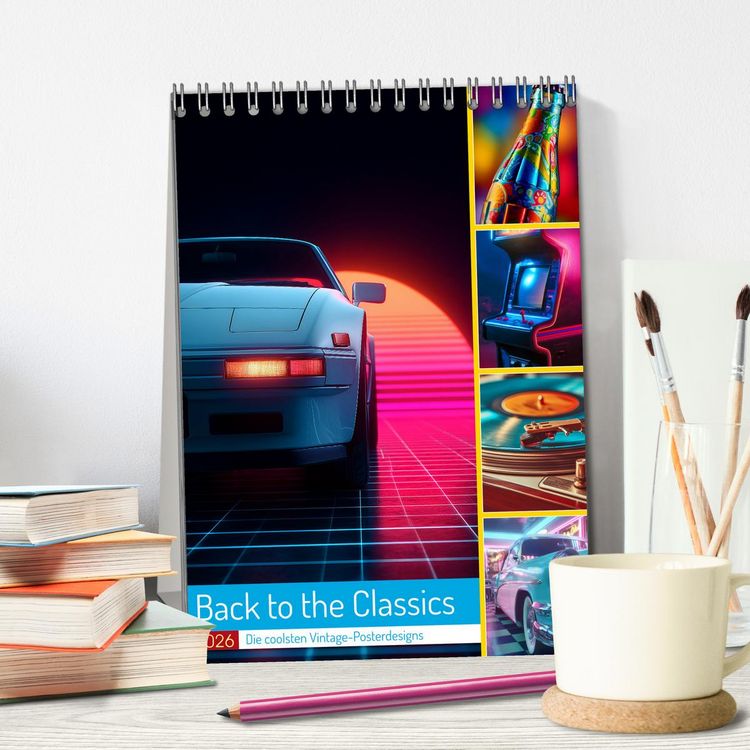 Produktbild: Back to the Classics (Tischkalender 2026 DIN A5 hoch), CALVENDO Monatskalender