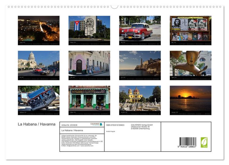 Produktbild: La Habana / Havanna (hochwertiger Premium Wandkalender 2026 DIN A2 quer), Kunstdruck in Hochglanz