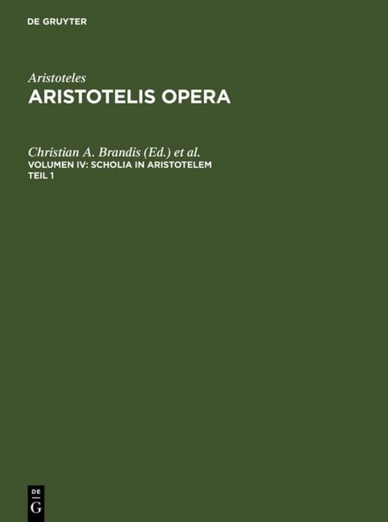 Produktbild: Scholia in Aristotelem