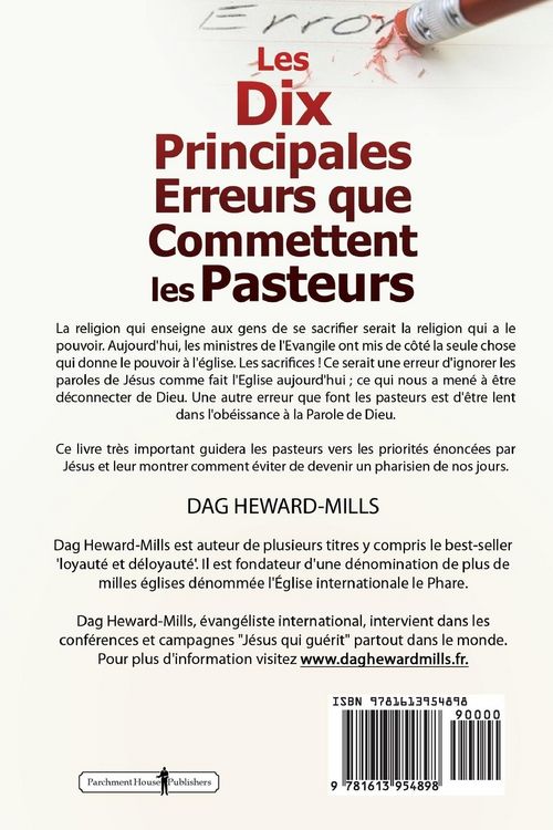 Produktbild: Les dix principales erreurs que commettent les pasteurs