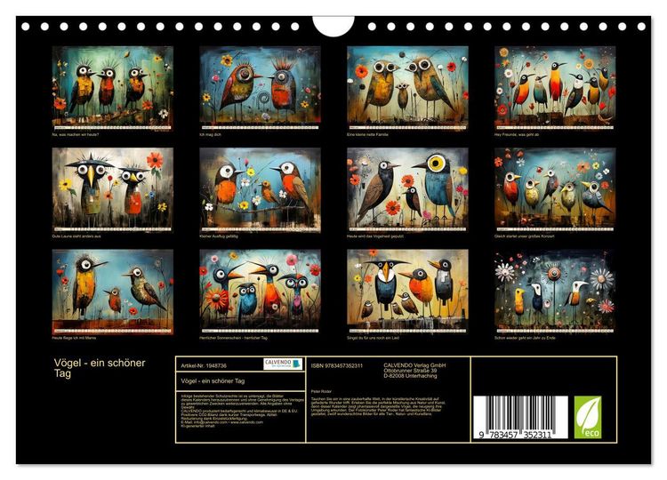 Produktbild: V&ouml;gel - ein sch&ouml;ner Tag (Wandkalender 2026 DIN A4 quer), CALVENDO Monatskalender