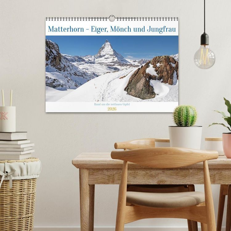 Produktbild: Matterhorn - Eiger, M&ouml;nch und Jungfrau: Rund um die zeitlosen Gipfel (Wandkalender 2026 DIN A3 quer), CALVENDO Monatskalender