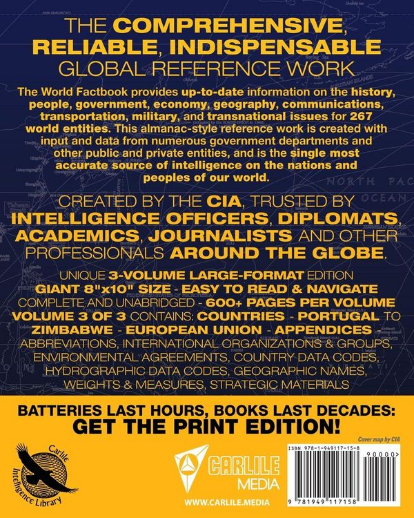 Produktbild: The CIA World Factbook Volume 3 - Full-Size 2020 Edition