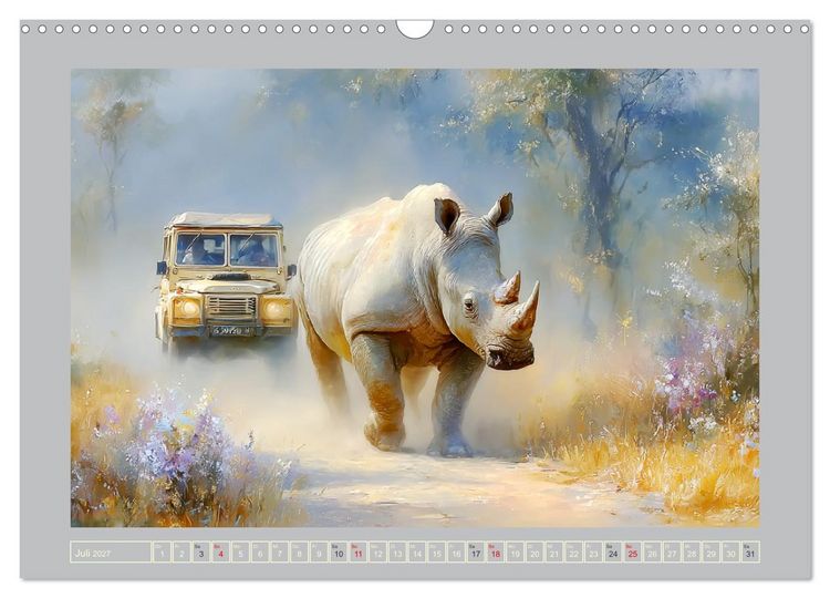Produktbild: Nash&ouml;rner. M&auml;chtige Rhinos in der Grassavanne (Wandkalender 2027 DIN A3 quer), CALVENDO Monatskalender