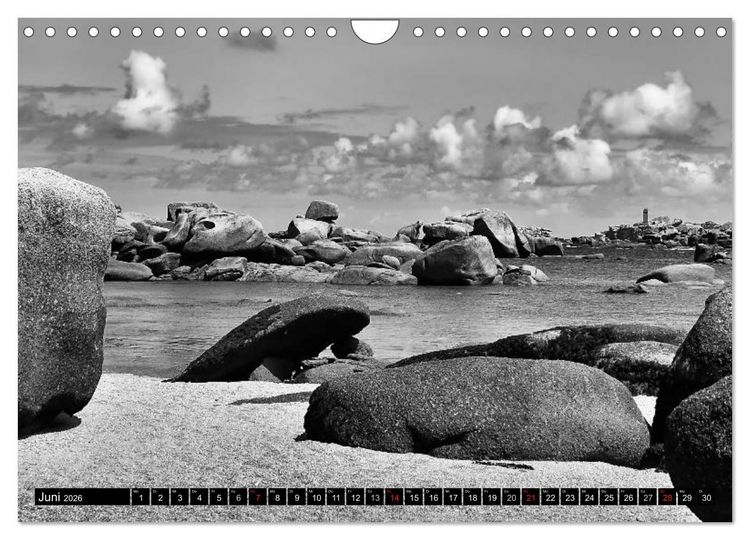 Produktbild: Bretagne in Schwarz und Wei&szlig; 2026 (Wandkalender 2026 DIN A4 quer), CALVENDO Monatskalender