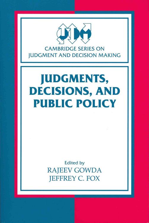Produktbild: Judgments, Decisions, and Public Policy