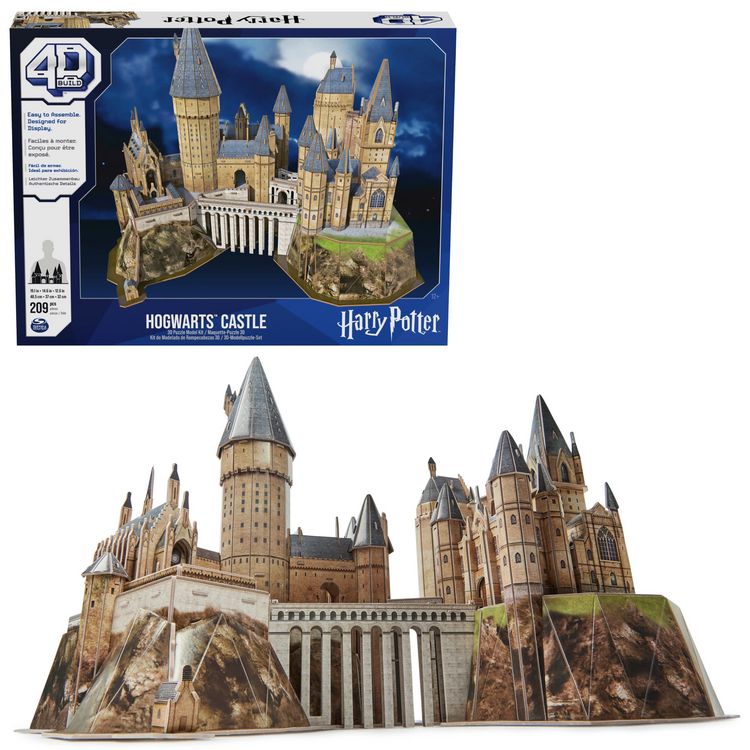 Produktbild: 4D Build - Harry Potter, Hogwarts Castle, 3D-Puzzle des magischen Harry Potter-Schlosses aus hochwertigem Karton, 209 Teile, ab 12 Jahren