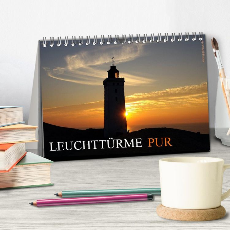 Produktbild: Leuchtt&uuml;rme PUR (Tischkalender 2026 DIN A5 quer), CALVENDO Monatskalender