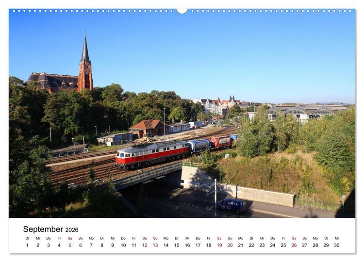 Produktbild: Unterwegs auf den Schienenwegen von Ostsachsen (Wandkalender 2026 DIN A2 quer), CALVENDO Monatskalender