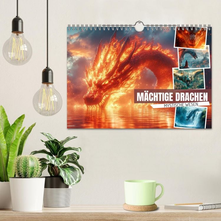 Produktbild: M&Auml;CHTIGE DRACHEN Mystische Wesen (Wandkalender 2026 DIN A4 quer), CALVENDO Monatskalender
