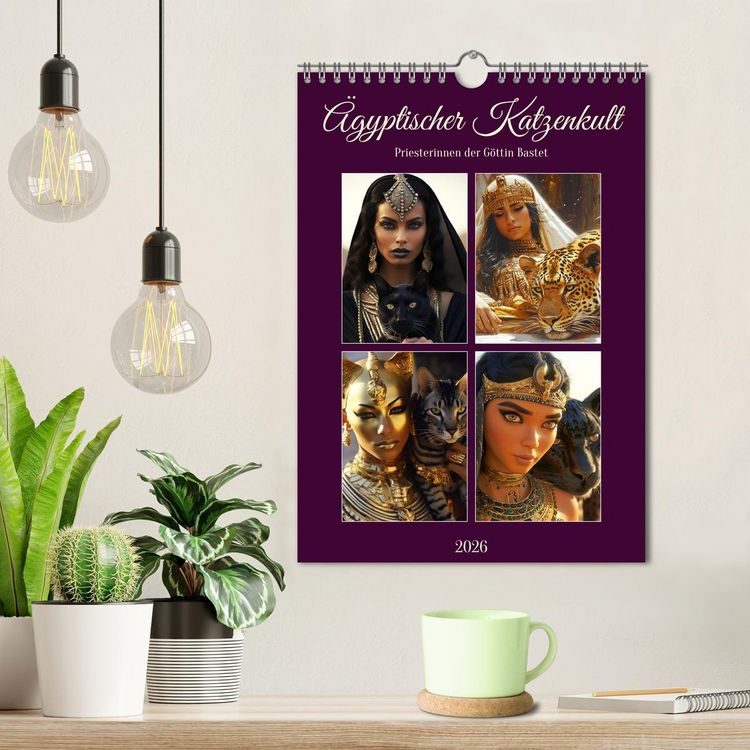 Produktbild: &Auml;gyptischer Katzenkult. Priesterinnen der G&ouml;ttin Bastet (Wandkalender 2026 DIN A4 hoch), CALVENDO Monatskalender