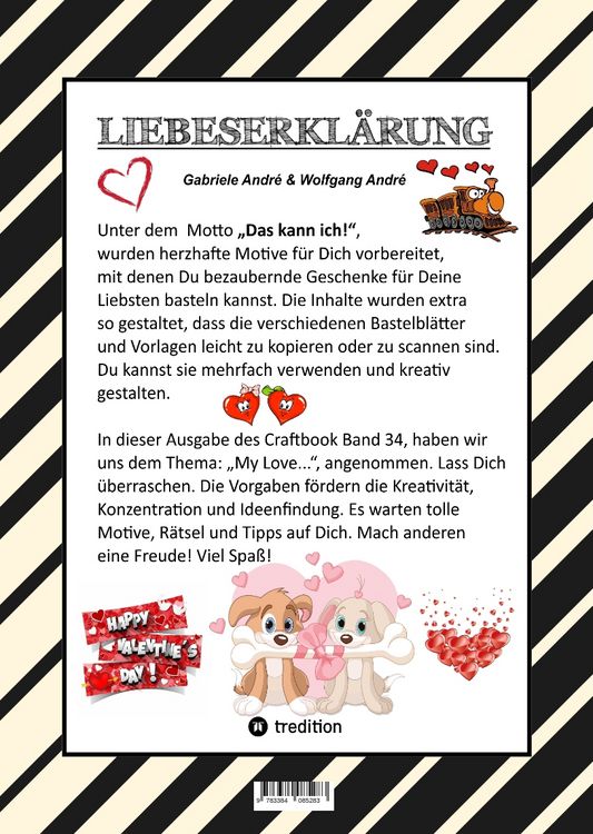 Produktbild: Craftbook - Valentinstag - Herzen - Liebe Motive - Lovebox - R&auml;tsel - Amor - &Uuml;berraschung - Bastelideen - Tierliebe