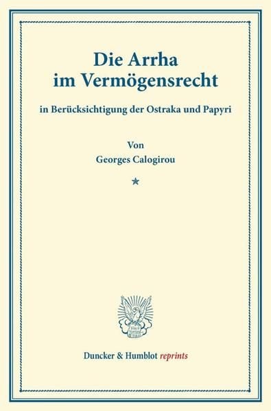 Produktbild: Die Arrha im Verm&ouml;gensrecht