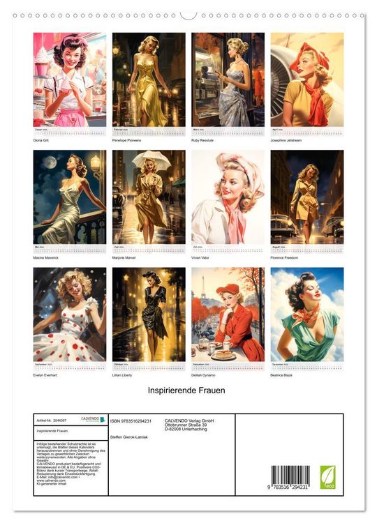 Produktbild: Inspirierende Frauen (hochwertiger Premium Wandkalender 2026 DIN A2 hoch), Kunstdruck in Hochglanz