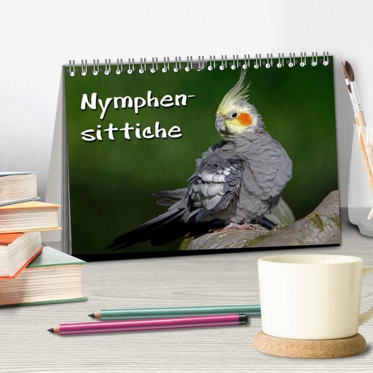 Produktbild: Nymphensittiche (Tischkalender 2026 DIN A5 quer), CALVENDO Monatskalender