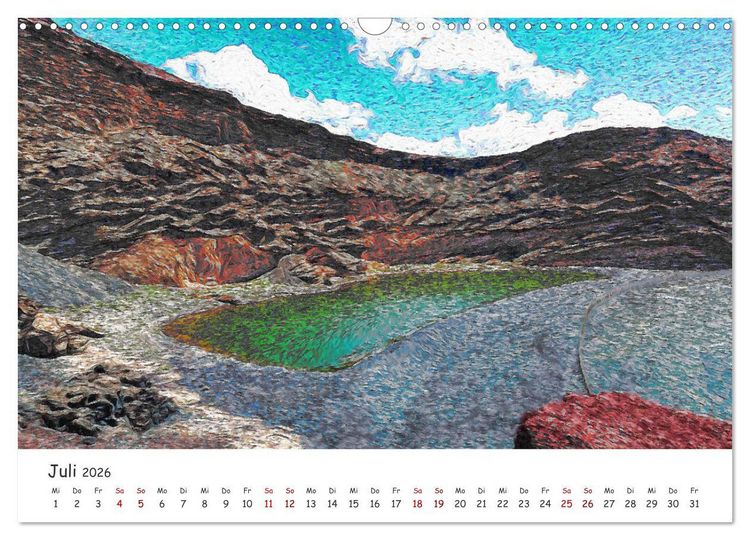 Produktbild: Lanzarote & La Graciosa - Im Stil von Vicent van Gogh (Wandkalender 2026 DIN A3 quer), CALVENDO Monatskalender