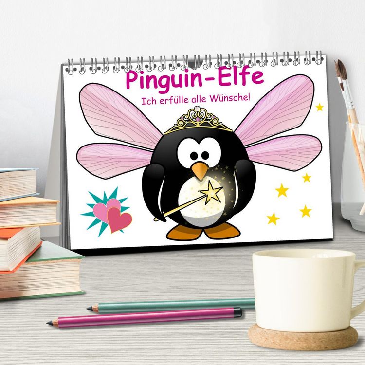 Produktbild: Pinguin-Elfe (Tischkalender 2026 DIN A5 quer), CALVENDO Monatskalender