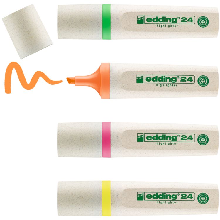 Produktbild: Edding Textmarker EcoLine 24 Highlighter 4er Set