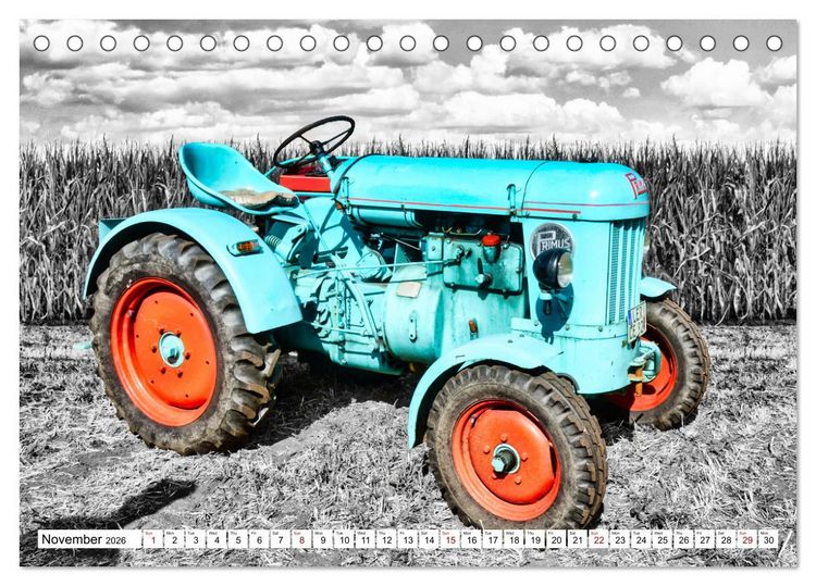 Produktbild: Tractors from past times (Desk Calendar 2026 DIN A5 landscape), CALVENDO 12 Month DeskCalendar
