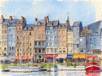 Produktbild: CALVENDO Puzzle Zauberhaftes Honfleur | 1000 Teile Lege-Gr&ouml;&szlig;e 64x48cm Foto-Puzzle f&uuml;r gl&uuml;ckliche Stunden