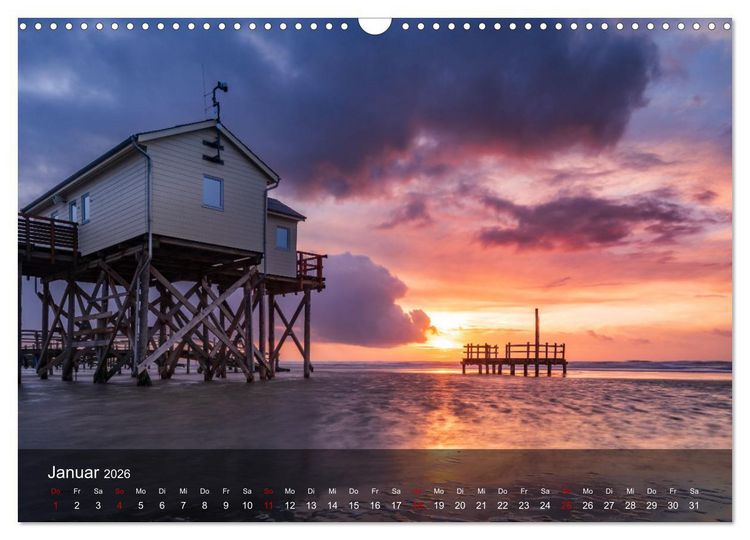 Produktbild: 2026 - wundervolle Lichtstimmungen an Nord- und Ostsee (Wandkalender 2026 DIN A3 quer), CALVENDO Monatskalender