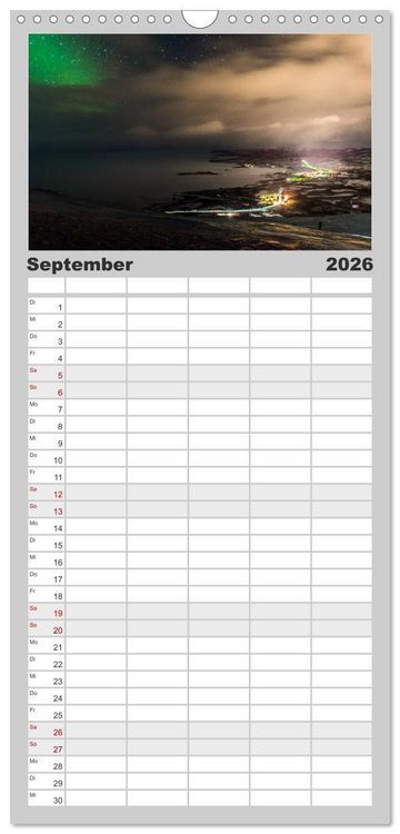 Produktbild: Familienplaner 2026 - Licht des Nordens mit 5 Spalten (Wandkalender, 21 x 45 cm) CALVENDO