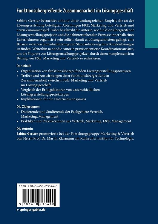 Produktbild: Funktions&uuml;bergreifende Zusammenarbeit im L&ouml;sungsgesch&auml;ft