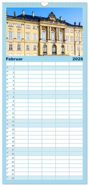 Produktbild: Familienplaner 2026 - Kopenhagen - Die wundervolle Hafenstadt mit 5 Spalten (Wandkalender, 21 x 45 cm) CALVENDO