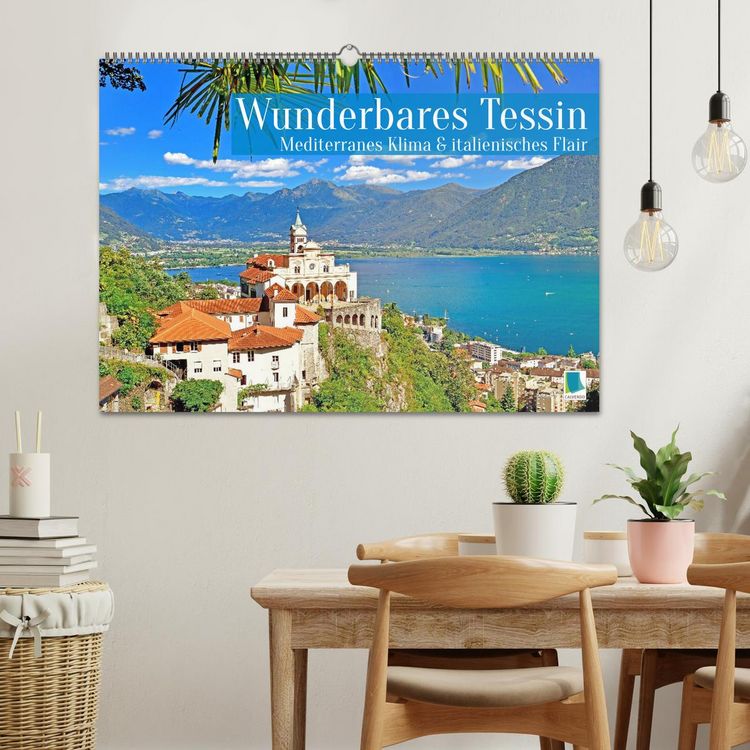 Produktbild: Wunderbares Tessin: Mediterranes Klima und italienisches Flair (Wandkalender 2026 DIN A2 quer), CALVENDO Monatskalender