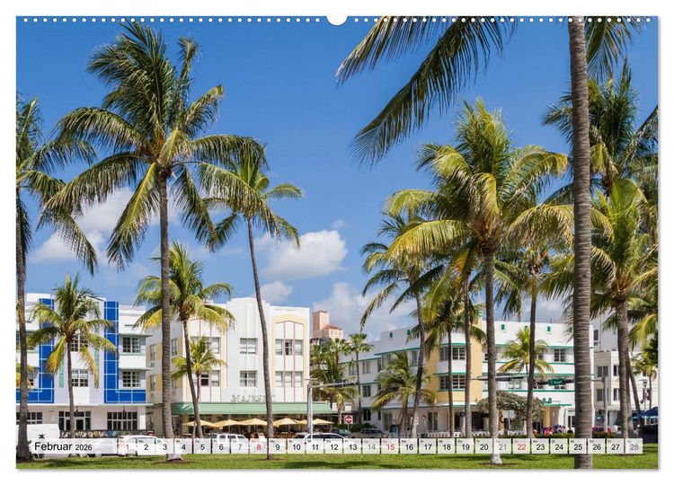 Produktbild: Miami Beach und Art Deco District (Wandkalender 2026 DIN A2 quer), CALVENDO Monatskalender