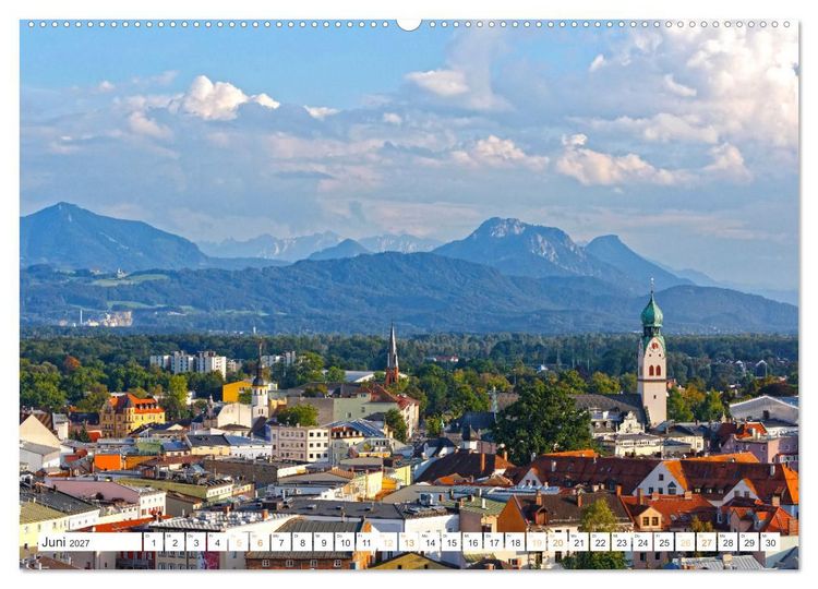 Produktbild: Rosenheim - Die Stadt vor den Bergen (Wandkalender 2027 DIN A2 quer), CALVENDO Monatskalender