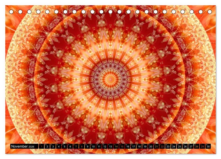 Produktbild: Energie - Mandalas in orange (Tischkalender 2026 DIN A5 quer), CALVENDO Monatskalender