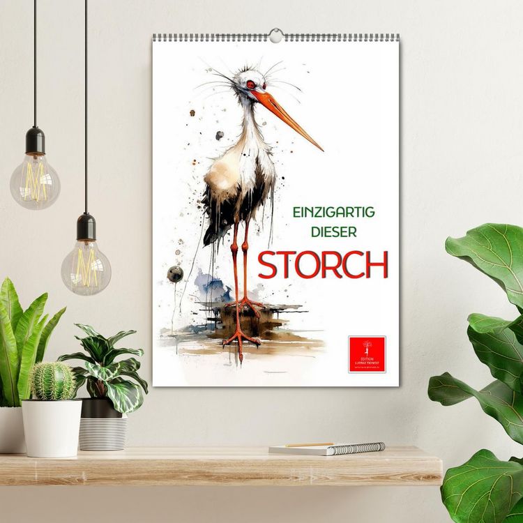 Produktbild: Einzigartig - dieser Storch (Wandkalender 2026 DIN A2 hoch), CALVENDO Monatskalender