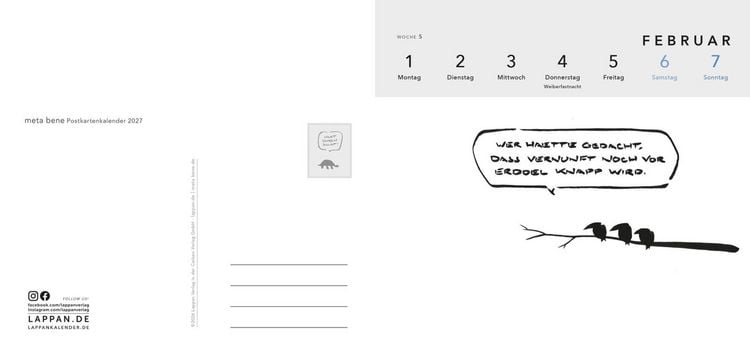 Produktbild: meta bene Postkartenkalender 2027