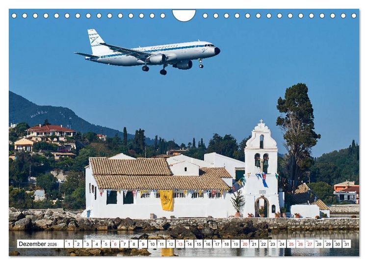 Produktbild: Flugzeuge auf Korfu (Wandkalender 2026 DIN A4 quer), CALVENDO Monatskalender