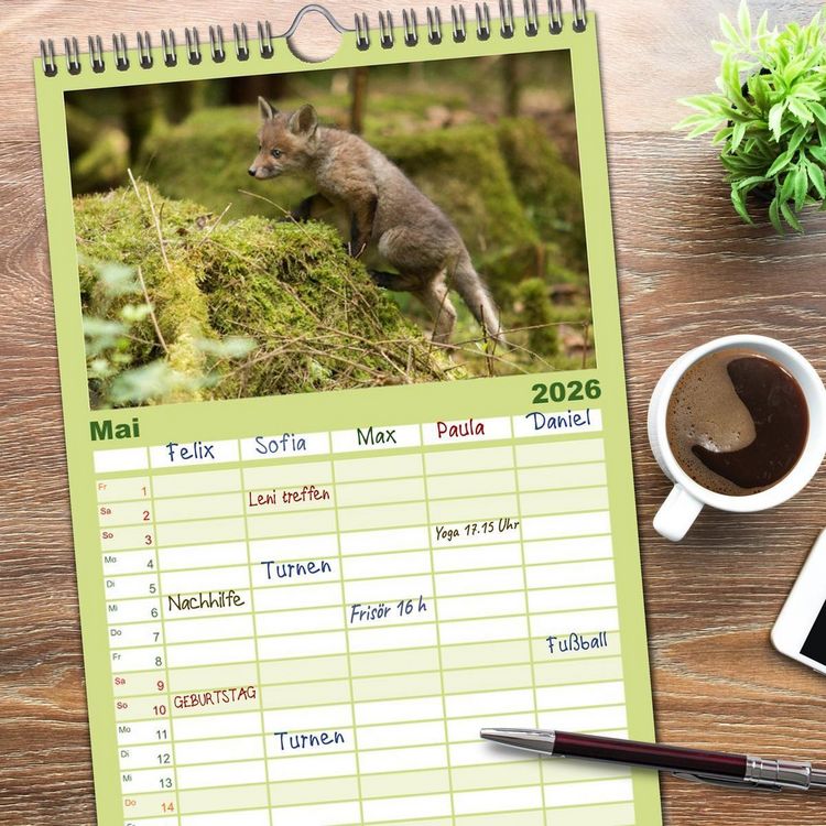 Produktbild: Familienplaner 2026 - Bei den Jungf&uuml;chsen mit 5 Spalten (Wandkalender, 21 x 45 cm) CALVENDO