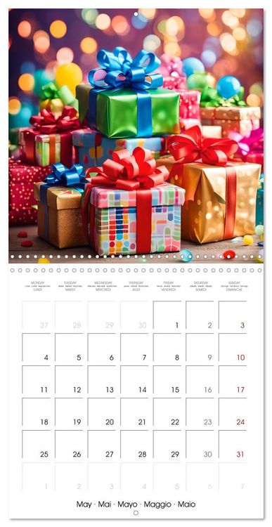 Produktbild: Birthday feelings - Your year full of AI birthdays (Wall Calendar 2026 12 &times; 12 Inch) CALVENDO 12 Month Wall Calendar