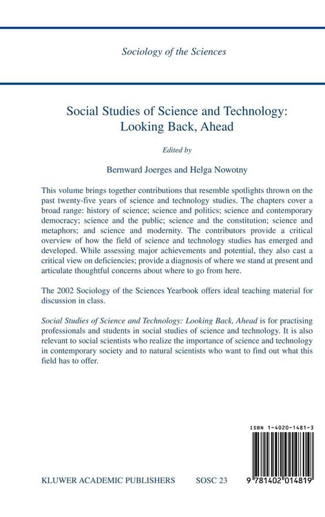 Produktbild: Social Studies of Science and Technology: Looking Back, Ahead
